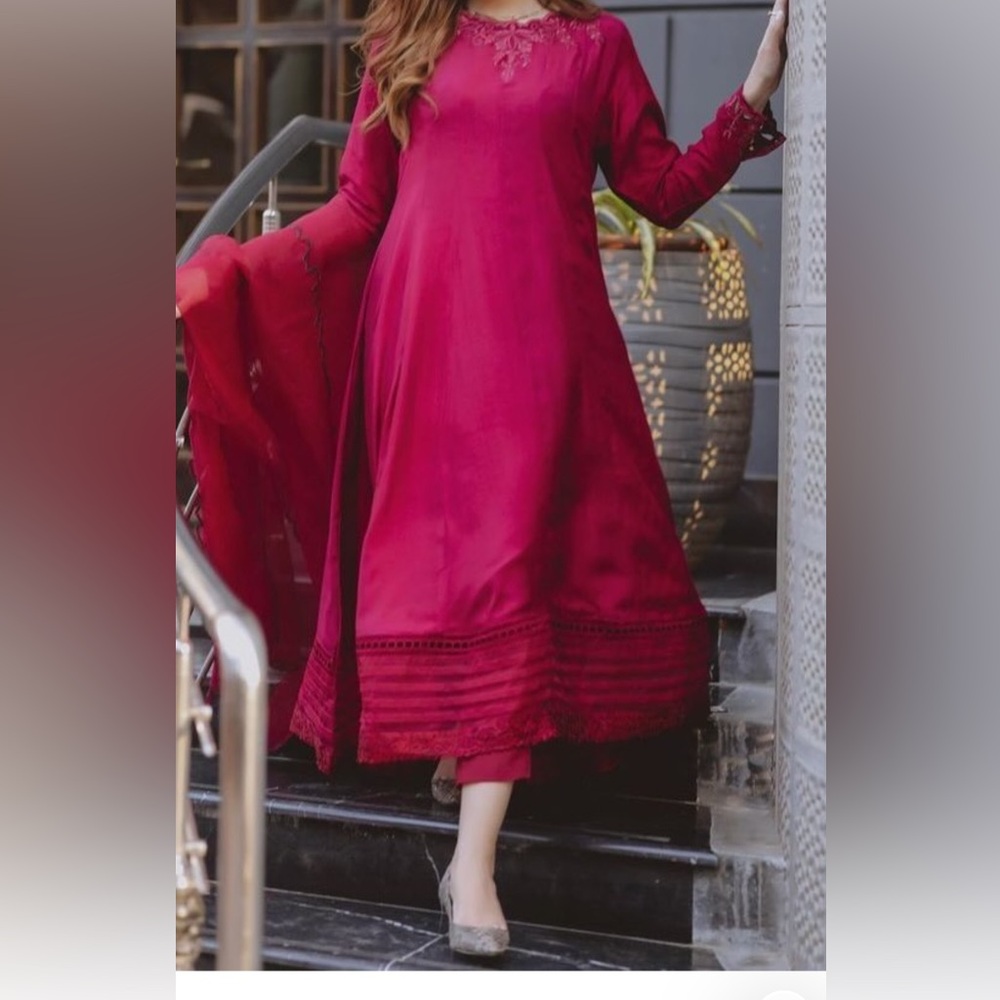 Elegant pink Pakistani Long Dress